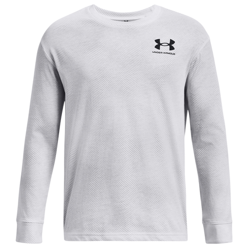 

Boys Under Armour Under Armour Logo AOP Longsleeve T-Shirt - Boys' Grade School Mod Gray/Black Size M