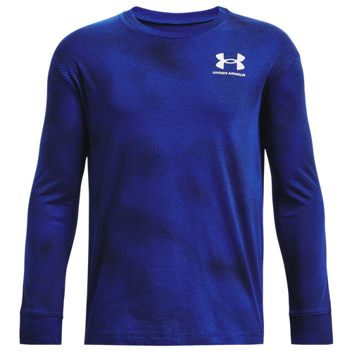 

Boys Under Armour Under Armour Logo AOP Longsleeve T-Shirt - Boys' Grade School Royal/White Size S