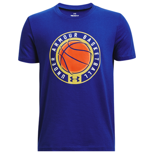 

Boys Under Armour Under Armour Bball Icon Short Sleeve T-Shirt - Boys' Grade School Mod Gray/Royal Size XS