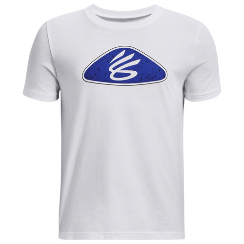 

Boys Under Armour Under Armour Curry Logo T-Shirt - Boys' Grade School White/Royal Size S