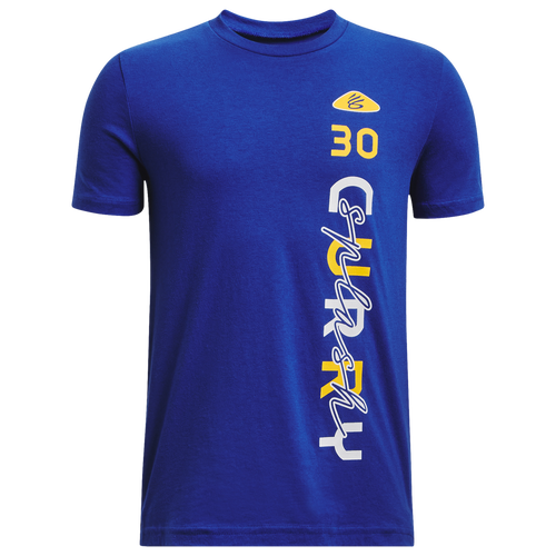 

Boys Under Armour Under Armour Curry 30 T-Shirt - Boys' Grade School Royal/White/Taxi Size L