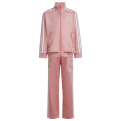 Girls' Preschool - adidas Firebird Track Suit  - Semi Pink/White