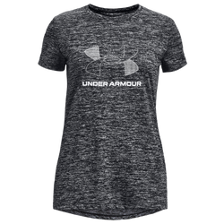 Girls' Grade School - Under Armour Tech BL Twist T-Shirt - Black/White