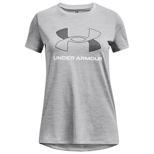 

Girls Under Armour Under Armour Tech BL Twist T-Shirt - Girls' Grade School Mod Gray/White Size XL