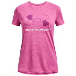 Girls' Grade School - Under Armour Tech BL Twist T-Shirt - White/Pink Edge