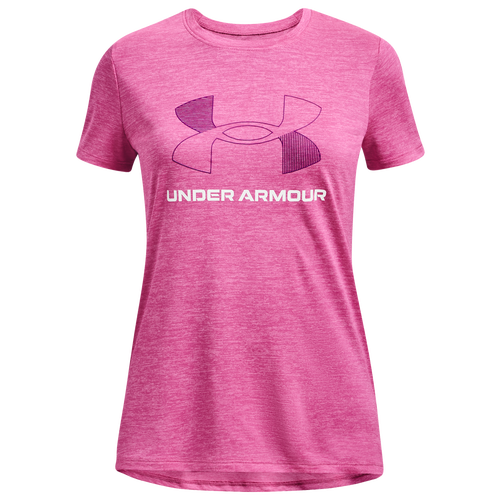 

Girls Under Armour Under Armour Tech BL Twist T-Shirt - Girls' Grade School Pink Edge/White Size XL