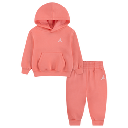 Girls' Preschool - Jordan Brooklyn Fleece Pullover Set  - White/Pink