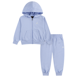 Girls' Toddler - Jordan Brooklyn Ft Full Zip Set  - White/Cobalt Bliss