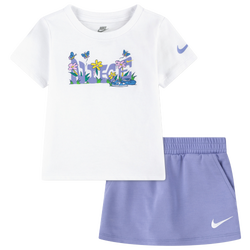 Girls' Toddler - Nike Flower Graphic Scooter T-shirt - White/Purple