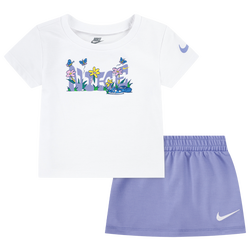 Girls' Infant - Nike Flower Graphic Scooter T-shirt - White/Purple