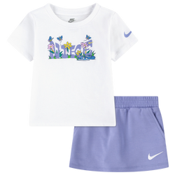 Girls' Preschool - Nike Flower Graphic Scooter T-shirt - Purple/White