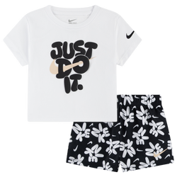 Girls' Toddler - Nike Play Mesh Short Set - Black/White