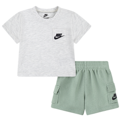 Boys' Preschool - Nike NSW Pocket T-Shirt and FT Short Set  - Steam/Heather Grey