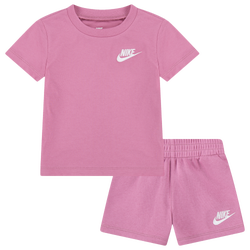 Girls' Preschool - Nike LBR Club Knit Shorts Set  - Magic Flamingo/White