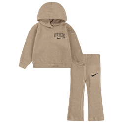 Girls' Preschool - Nike Swoosh Spirit Cozy Ribbed Set - Hemp/Hemp