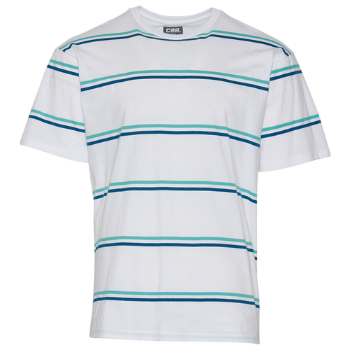 

CSG Mens CSG Decker Stripe T-Shirt - Mens White/Teal Size XXL