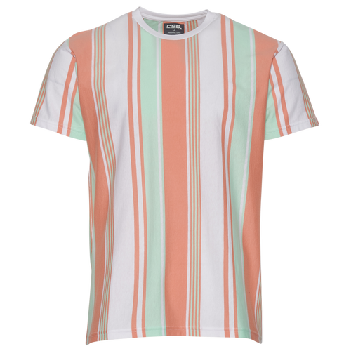 

CSG Mens CSG Tower Stripe T-Shirt - Mens White/Blush Size L