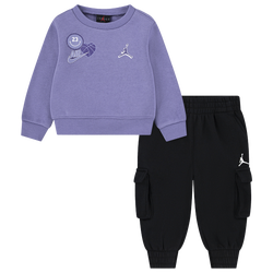 Filles, nouveau-né - Jordan Ensemble avec jean et pantalon strass - Noir/Mauve
