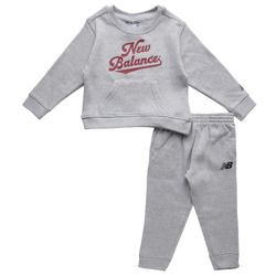 Boys' Infant - New Balance Varsity Script Crew Fleece Set - Grey/Red