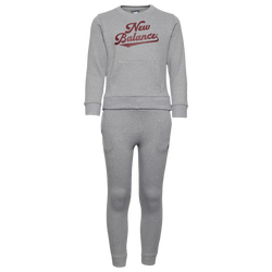 Boys' Preschool - New Balance Varsity Script Crew Fleece Set - Grey/Red