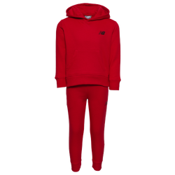 Boys' Preschool - New Balance Stacked Logo Hoodie Fleece Set - Red/Black