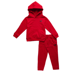 Boys' Toddler - New Balance Stacked Logo Hoodie Fleece Set - Red/Black