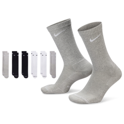 Adult - Nike Everyday Elevated Crew Socks 6 Pack  - Black/White/Gray