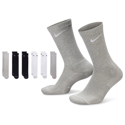 Nike Women's Everyday Elevated Crew Socks 6 Pack - Adult Size M - White/Black/Gray