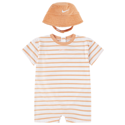Boys' Infant - Nike Romper With Bucket Hat - Orange/White