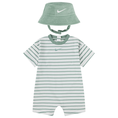 Boys Infant Nike Romper With Bucket Hat - Boys' Infant Green/White Size 18MO