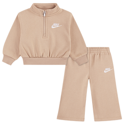Filles, maternelle - Nike Ensemble en molleton Club à jambe large - Havane/Blanc