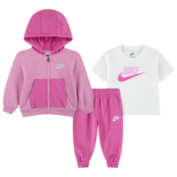 Girls' Preschool - Nike Lifestyle Hoodie Set with T-Shirt  - Playful Pink/White