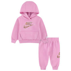 Girls' Preschool - Nike Pullover Joggers Set  - Pink Rise/White