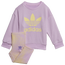 adidas Crew Set - Girls' Toddler Purple/Yellow/White/White