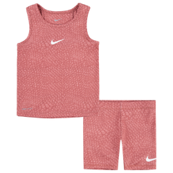 Girls' Toddler - Nike Swoosh Tank & Bike Shorts Set  - Pink/Multi