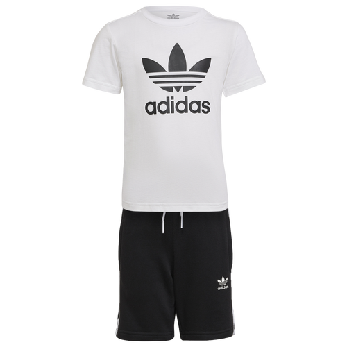 Adidas Originals Children s Adicolor Shorts and T shirt Set White Black