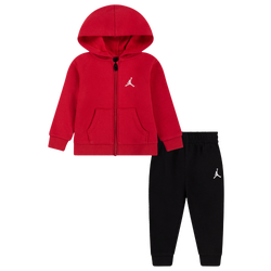 Boys' Preschool - Jordan Brooklyn Fleece Full-Zip Hoodie Set - White/Black