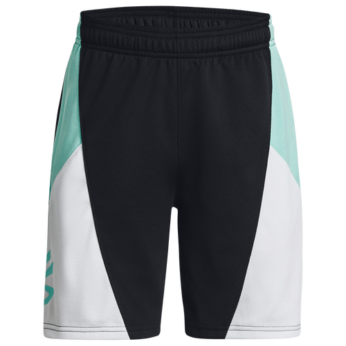 

Boys Under Armour Under Armour Curry Boys Splash Shorts - Boys' Grade School Black/White/Neo Turquoise Size L