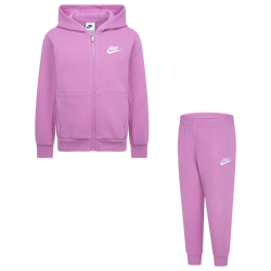 Girls' Preschool - Nike LBR Full-Zip Club Set - Pink/White