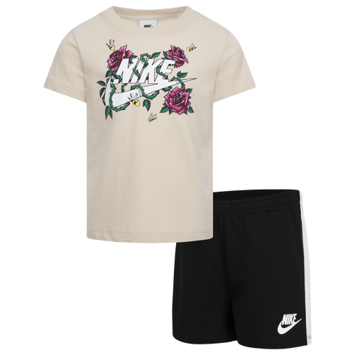 Nike Girls Exclusive Shorts Set Girls Preschool Beige Multi Size 4