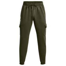 Men's - Under Armour Essential Fleece Cargo Pants - Marine Od Green/White