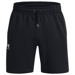 Men's - Under Armour Essential Fleece Shorts - Black/White