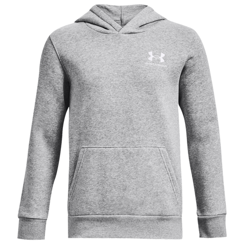 

Under Armour Boys Under Armour Essential Fleece Hoodie - Boys' Grade School Gray Heather/White Size XL