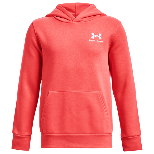 

Boys Under Armour Under Armour Essential Fleece Hoodie - Boys' Grade School White/Venom Red Size L