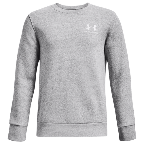 

Boys Under Armour Under Armour Essential Fleece Crew - Boys' Grade School White/Mod Gray Size M