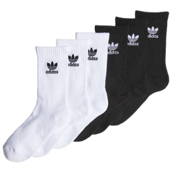 Boys' Grade School - adidas Originals Trefoil 6-Pack Crew Socks - White/Black/Black