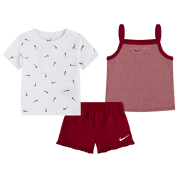 Girls' Toddler - Nike Essential Ruffle Short Set - White/Red
