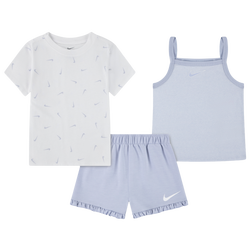 Girls' Preschool - Nike Essential Ruffle Short Set - Purple/White