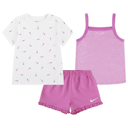 Girls' Preschool - Nike Essential Ruffle Short Set - Pink/White