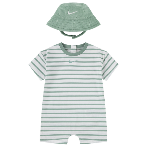 Boys Infant Nike Romper With Bucket Hat - Boys' Infant Green/White Size 9MO